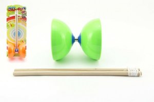 Diabolo velké sada plast/dřevo/kov 35x13cm asst 2 barvy na kartě