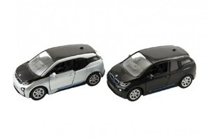Auto Kinsmart BMW i3 kov 12cm na zpětné natažení asst 4 barvy 12ks v boxu