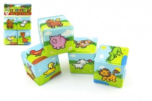 Kostka Moje první zvířátka 7x7cm 4ks v sáčku MPZ od 0 let