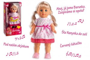 Panenka Barunka chodící a zpívající plast 42cm na baterie se zvukem v krabici 21