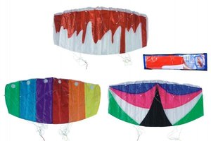 Drak létající padák nylon 120x55cm asst 3 barvy v sáčku