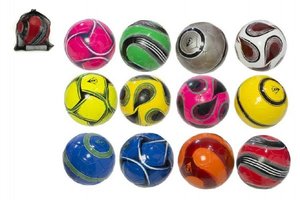 Míč fotbalový s pumpičkou 22cm Dunlop vel. 5 šitá kůže asst mix barev v síťce