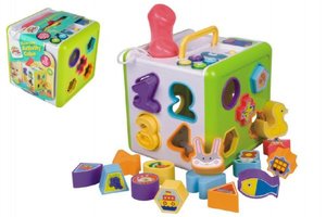 Vkládačka telefon kostka pro nejmenší 18ks plast 18x18x18cm na baterie se světle