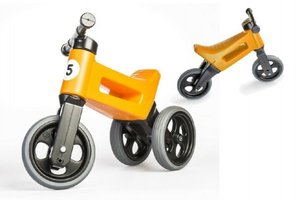 Odrážedlo oranžové FUNNY WHEELS NEW SPORT 2v1 výška sedadla nastavitelná 28/31cm