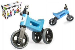 Odrážedlo modré FUNNY WHEELS 2v1 výška sedadla nastavitelná 28/31cm nosnost 50kg