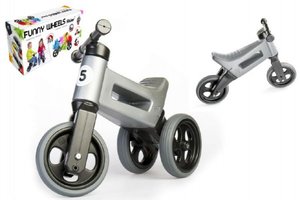 Odrážedlo šedá FUNNY WHEELS 2v1 výška sedadla nastavitelná 28/31cm nosnost 50kg