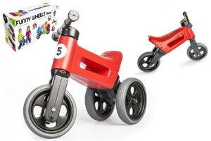 Odrážedlo červené FUNNY WHEELS 2v1 výška sedadla nastavitelná 28/31cm nosnost 50