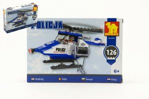Stavebnice Dromader Policie Vrtulník 23401 126ks v krabici 22x15x4,5cm