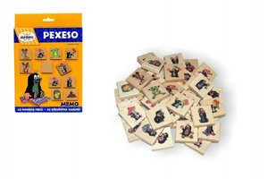 Pexeso Krtek společenská hra 40 dřevěných kamenů v krabici 17x25x2cm