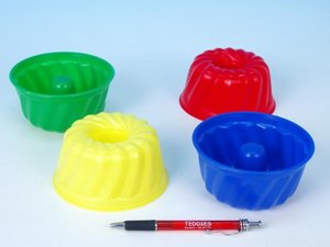 Formičky Bábovky kulatá plast 12x7cm asst 4 barvy 12m+