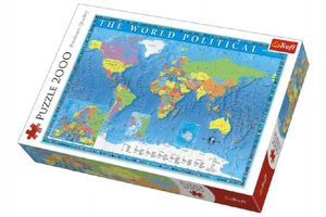 Puzzle Politická mapa světa 2000 dílků 96x68cm v krabici 40x27x6cm