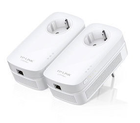 Síťový rozvod LAN po 230V TP-Link TL-PA8010P Starter Kit + IP TV na 1 měsíc ZDARMA 1200 Mb/s, průchozí