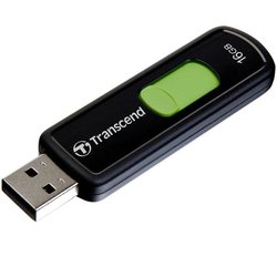 Flash USB Transcend JetFlash 500 16GB USB 2.0 - černý/zelený