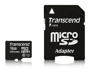 Paměťová karta Transcend MicroSDHC 16GB UHS-I U1 (90MB/s) + adapter