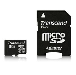 Paměťová karta Transcend MicroSDHC Premium 16GB UHS-I U1 (45MB/s) + adapter