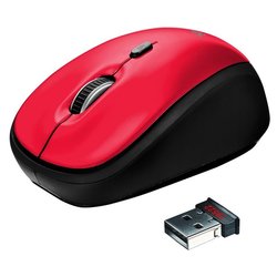 Myš Trust Yvi Wireless / optická / 3 tlačítka / 1600dpi - červená