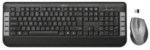 Klávesnice s myší Trust Tecla Wireless Multimedia Deskset, CZ/SK - černá/stříbrná