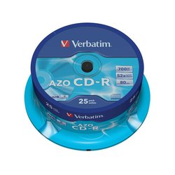 Disk Verbatim CD-R 700MB/80min. 48x, Crystal, 25-cake