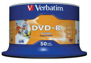 Disk Verbatim DVD-R 4.7GB, 16x, printable, 50-cake