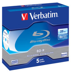 Disk Verbatim BD-R SL 25GB, 6x, jewel box, 5ks