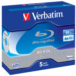 Disk Verbatim BD-R DualLayer 50GB, 6x, jewel, 5ks