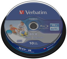 Disk Verbatim BD-R SL 25GB, 6x, Printable 10-cake