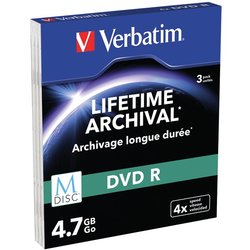 Disk Verbatim DVD-R M-Disc 4,7GB, 4x, printable, slim box, 3ks