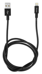 Kabel Verbatim Sync & Charge Lightning, 1m, MFi, nerezová ocel - černý