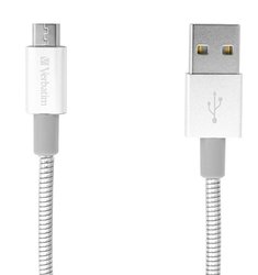 Kabel Verbatim Sync & Charge USB/micro USB, 30cm, nerezová ocel - stříbrný