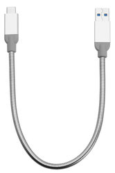 Kabel Verbatim Sync & Charge USB-C, 30cm, nerezová ocel - stříbrný