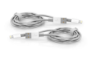 Kabel Verbatim USB/Lightning, 1m + 1m - stříbrný