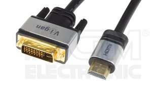 Propojovací kabel HDMI A - DVI 24+1 M/M, 5m VIGAN