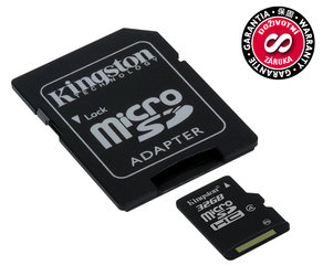 Paměťová karta Kingston MicroSDHC 32GB Class4 + adapter