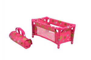 Postýlka pro panenky kov/plast v tašce rozkládací 43x23x20cm v sáčku