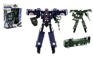 Robot/auto policie transformer plast 17cm asst 2 barvy v krabici 21x27x7,5cm