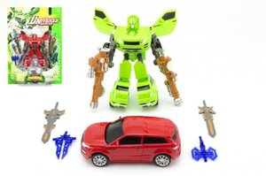 Transformer auto/robot 23cm asst 2 barvy na kartě