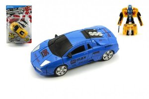 Transformer auto/robot s doplňky plast 16cm asst 2 barvy na kartě