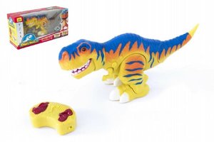 Dinosaurus chodící RC plast 38cm na baterie se zvukem se světlem 2,4GHz v krabi