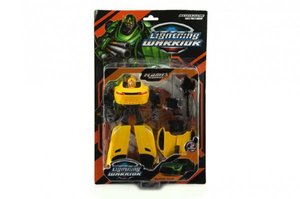 Transformer auto/robot plast 18cm asst 2 barvy na kartě