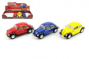 Auto Kinsmart VW Classical Beetle kov 17cm volný chod asst 3 barvy 6ks v boxu