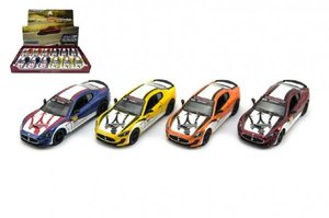 Auto Kinsmart Maserati GranTurismo 1:38 kov 12cm na zpětné natažení asst 4 barvy