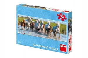 Puzzle běžící koně panoramic 66x23cm 150 dílků v krabici 27x19x4cm