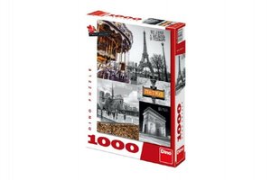 Puzzle Paříž - koláž 1000 dílků 47x66cm v krabici 27x37x5cm