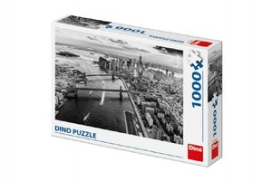 Puzzle New York Manhattan černobílé 66x47cm 1000 dílků v krabici 32x23x7,5cm
