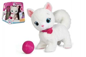 Kočka Bianca mluvící hýbající se plyš 25cm na baterie v krabici