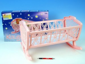 Kolébka pro panenky bez soupravy plast 47x35x30cm v krabici 48x32x8cm