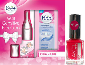 Zastřihovač chloupků Veet Sensitive Precision + Depilační krém pro citlivou pokožku 100ml + DÁREK LAK NA NEHTY GEBRIELLA SALVETE ENAMEL